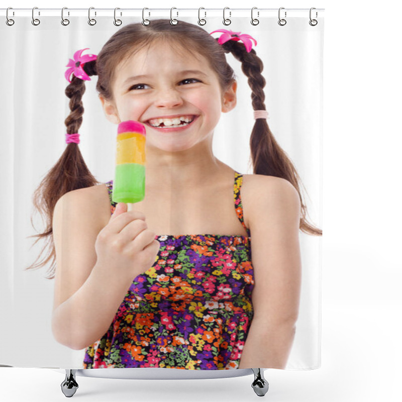 Personality  Girl With Water Ice Cream Shower Curtains