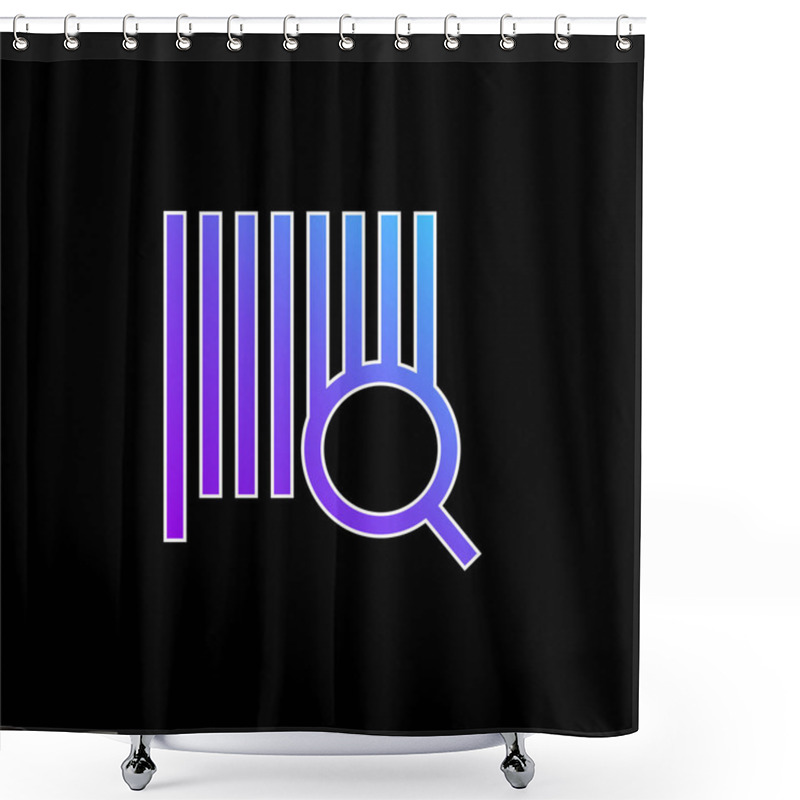 Personality  Bars Code Search Blue Gradient Vector Icon Shower Curtains