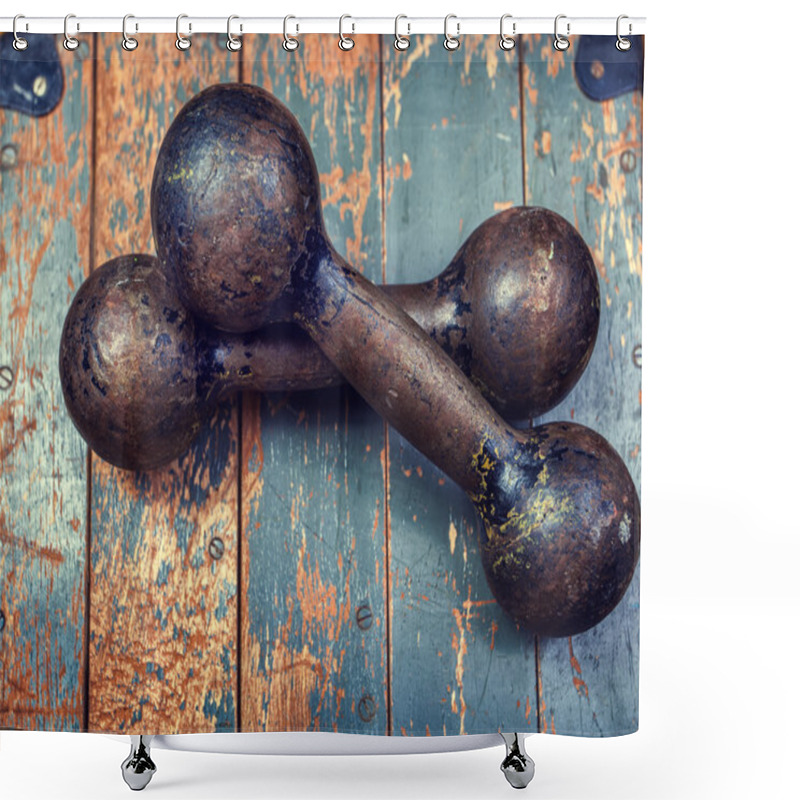 Personality  Iron Dumbbells Shower Curtains