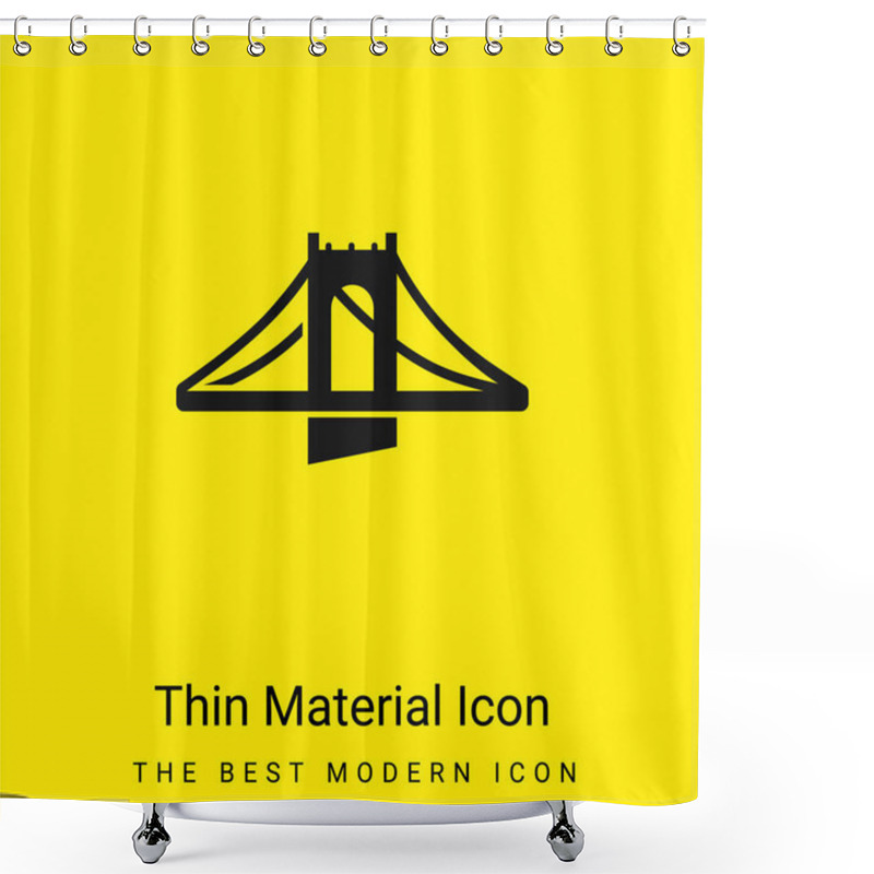 Personality  Bridge Minimal Bright Yellow Material Icon Shower Curtains