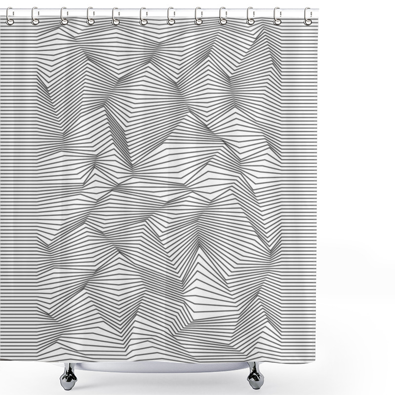 Personality  Vector Abstract Lines Pattern. Waves Background Shower Curtains