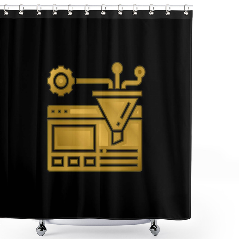 Personality  Algorithm Gold Plated Metalic Icon Or Logo Vector Shower Curtains