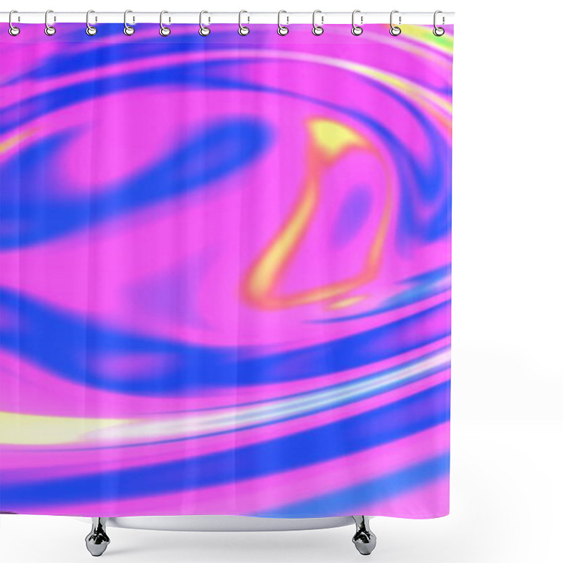 Personality  Vibrant Neon Gradient Waves With Fluid Patterns Shower Curtains