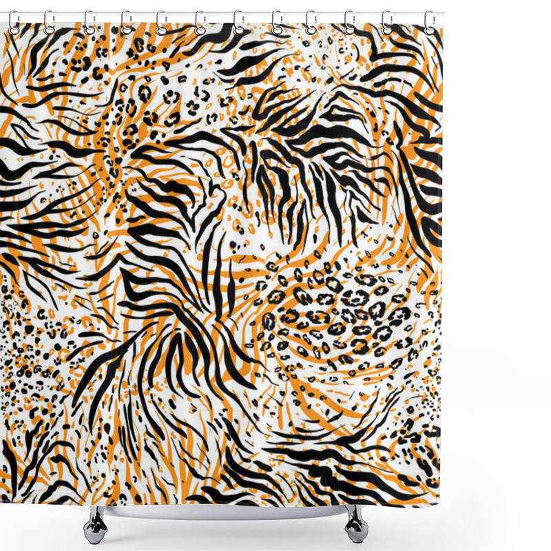 Personality  Tiger Skin Pattern Shower Curtains