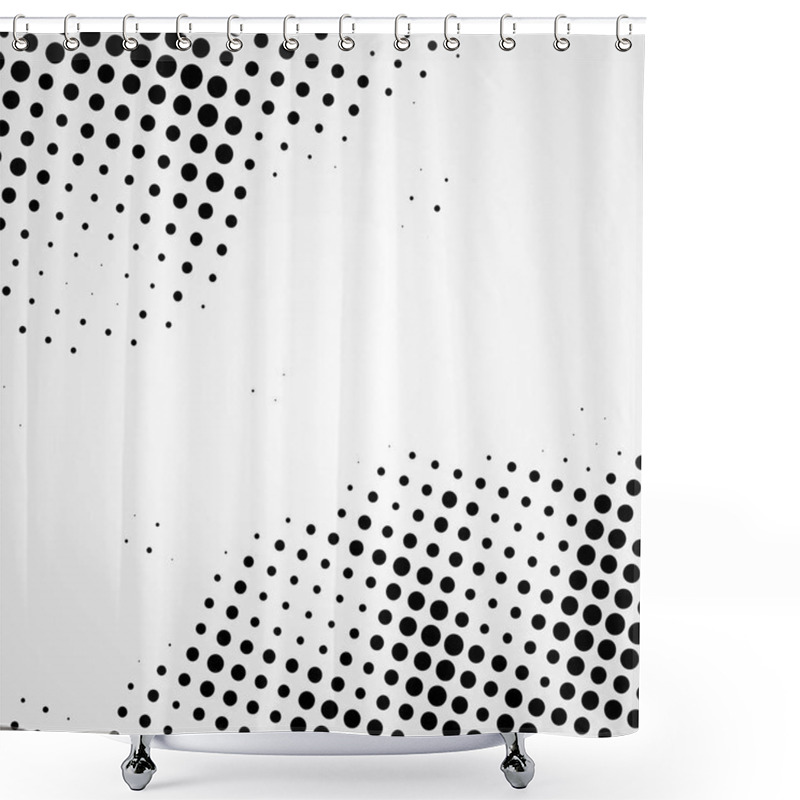 Personality  Halftone Abstract Black Dots Design Element Isolated On A White Background.  Shower Curtains