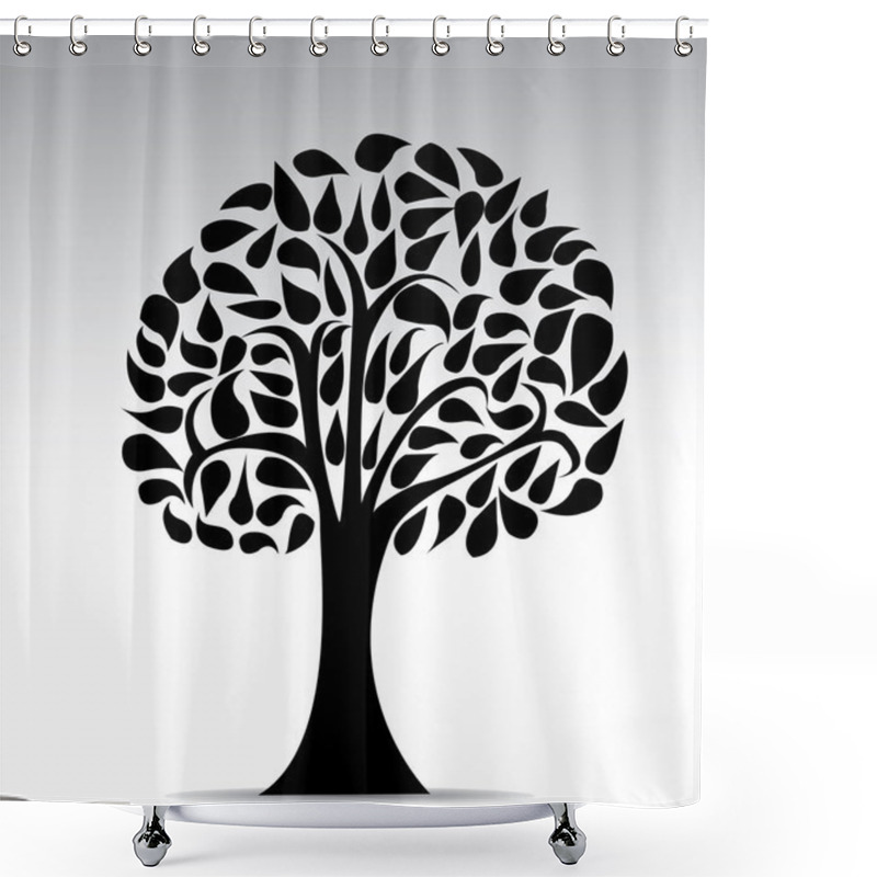 Personality  Black Tree Shower Curtains