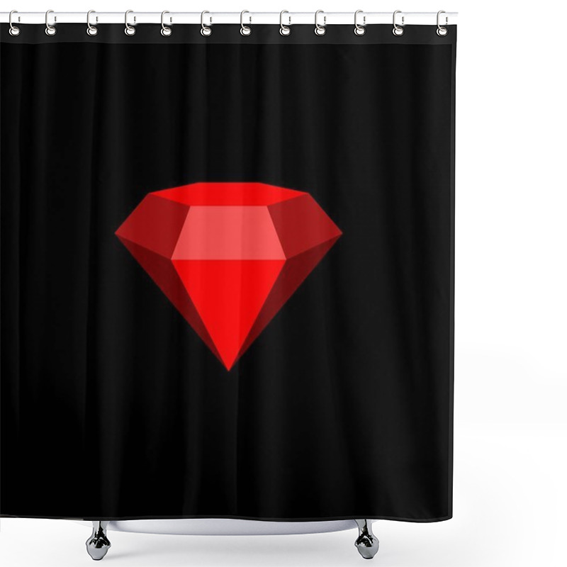 Personality  Red Gemstone Logo Template Shower Curtains