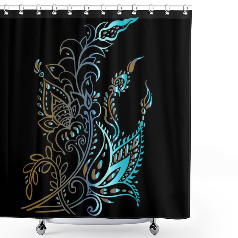 Personality  Paisley. Ethnic Ornament. Vector Illustration Isolated Shower Curtains