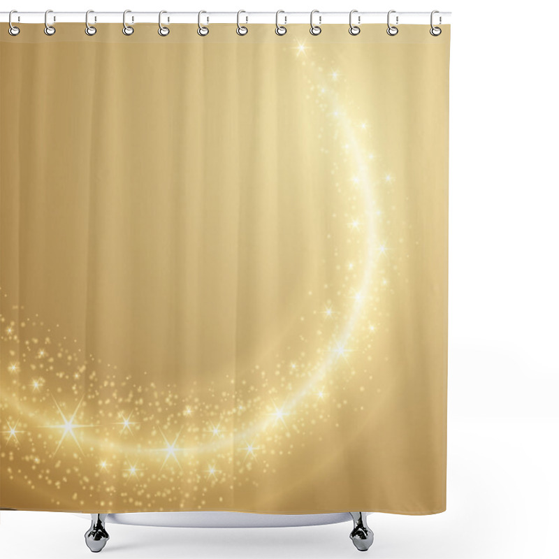 Personality  Abstract Golden Light Bokeh Background Vector Illustration.  Shower Curtains