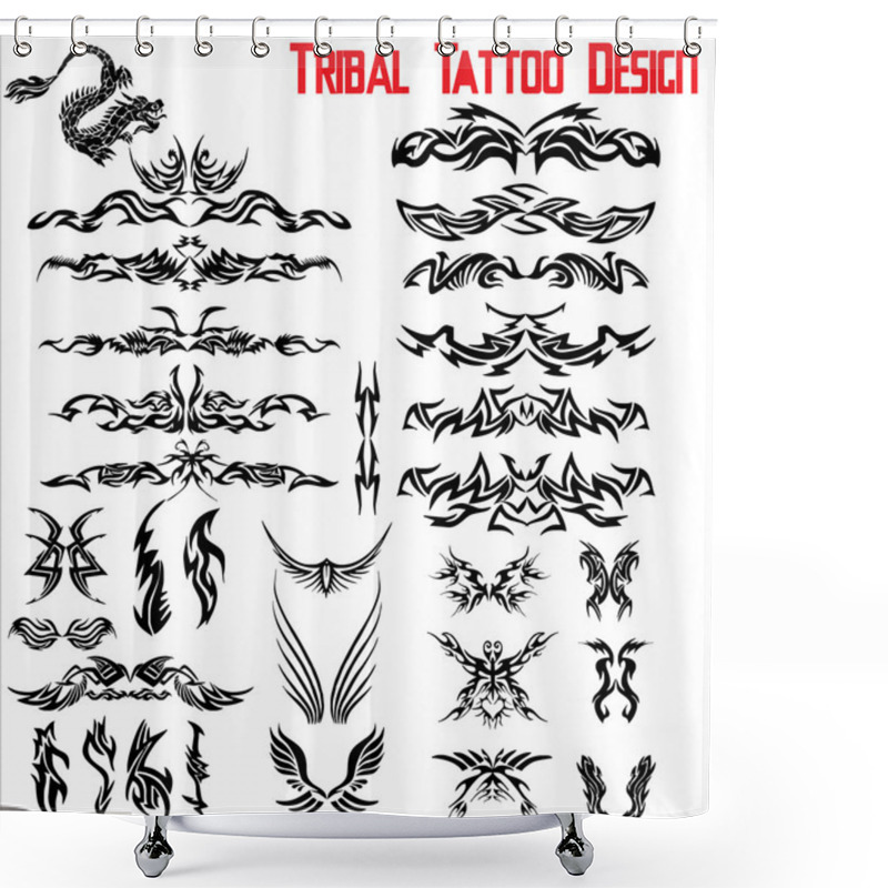 Personality  Tribal Tattoo Design - Set Shower Curtains