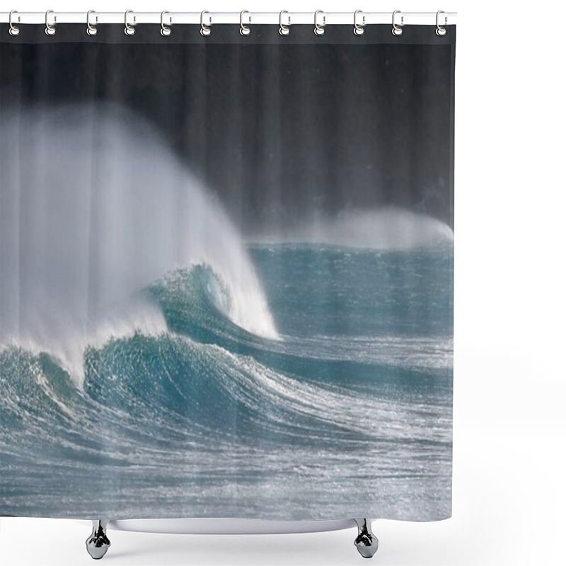 Personality  Stormy Waves Breaking Shower Curtains