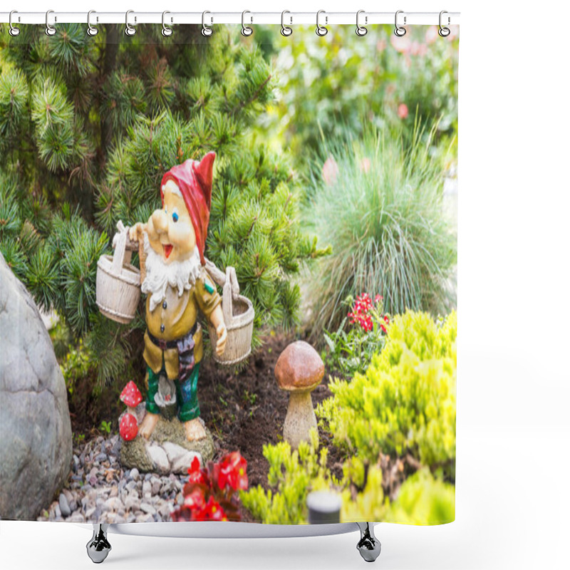 Personality  Garden Dwarf In Home Garden, Gnome Decoration Shower Curtains