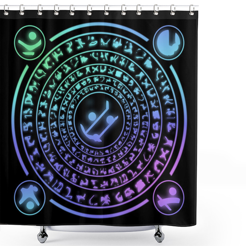 Personality  Runes Generated Hires Texture Shower Curtains