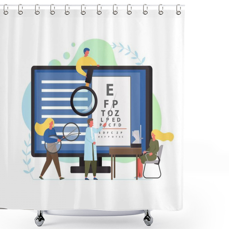 Personality  Oculist Concept Vector Flat Style Design Illustration Shower Curtains