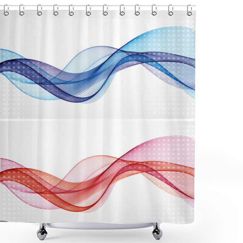 Personality  Abstract Wavy Background Shower Curtains