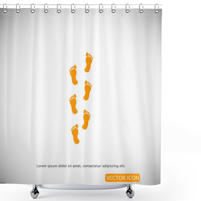 Personality  Foot Flat Icon Shower Curtains