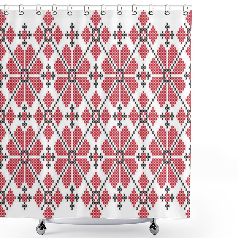 Personality  Embroidered Pattern On Transparent Background Shower Curtains