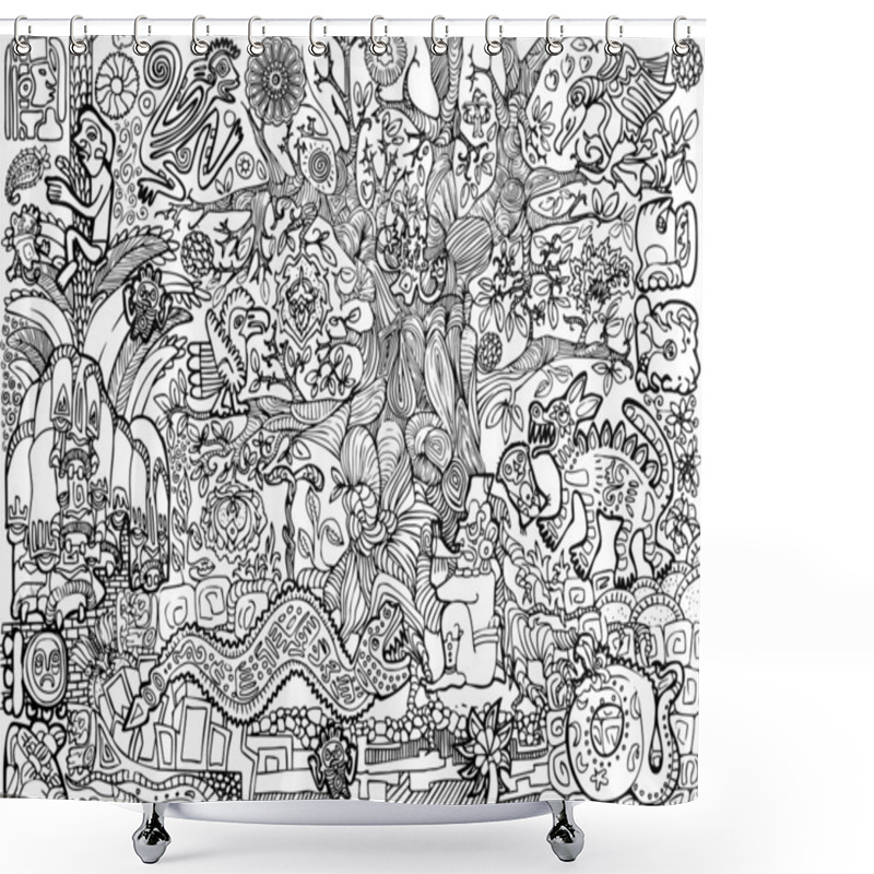 Personality  The Illustration Of Maya Pictures Shower Curtains