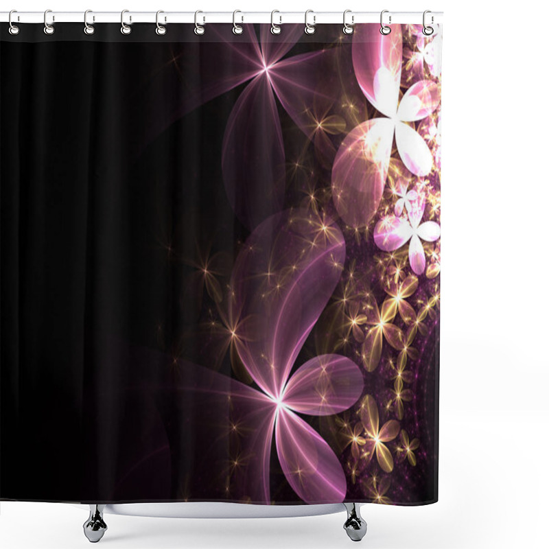 Personality  Shiny Fractal Flowers Shower Curtains