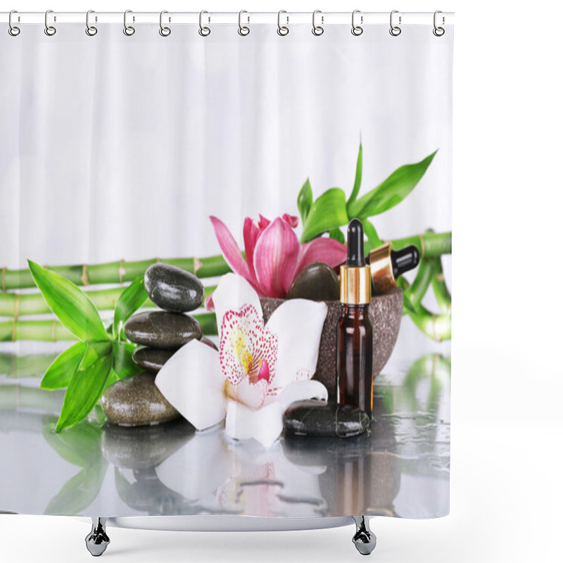 Personality  Spa Stones, Orchids, Bamboo Branches Shower Curtains