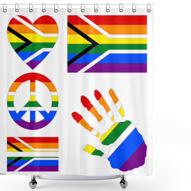 Personality  Design Elements For Gay Pride Of South Africa. Shower Curtains