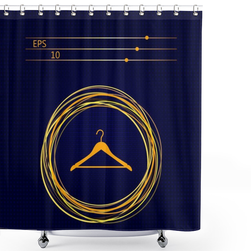 Personality  Hanger Sign On A Dark Blue Background Shower Curtains