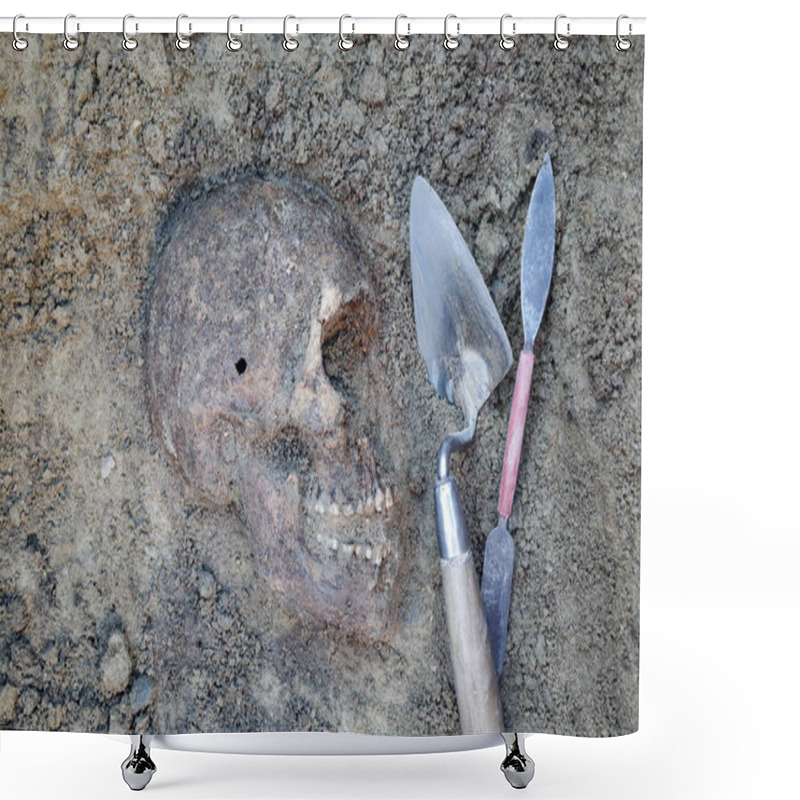 Personality  Archaeological Excavation With Skeletons Shower Curtains