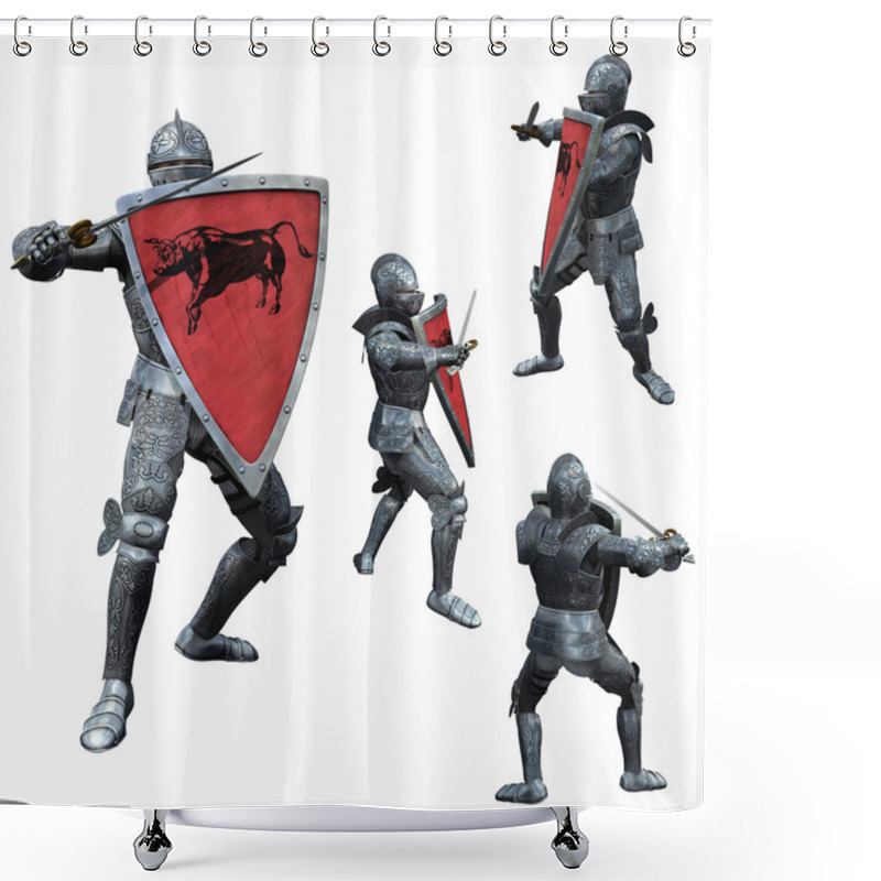 Personality  Knight In Full Armour Shower Curtains