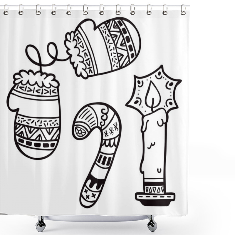 Personality  Outline Ornate Set. Shower Curtains