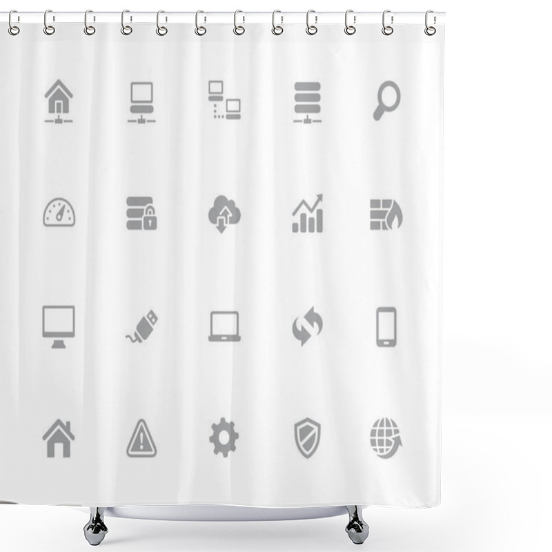 Personality  Developer Icons  // 32 Pixels Icons White Series - Vector Icons Designed To Work In A 32 Pixel Grid. Shower Curtains