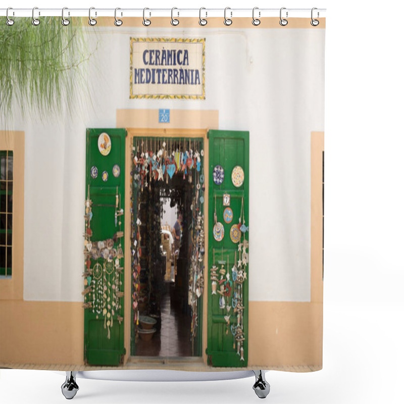 Personality  Tienda De Ceramica Artesanal,  Sant Francesc Xavier, Formentera, Balearic Islands, Spain Shower Curtains