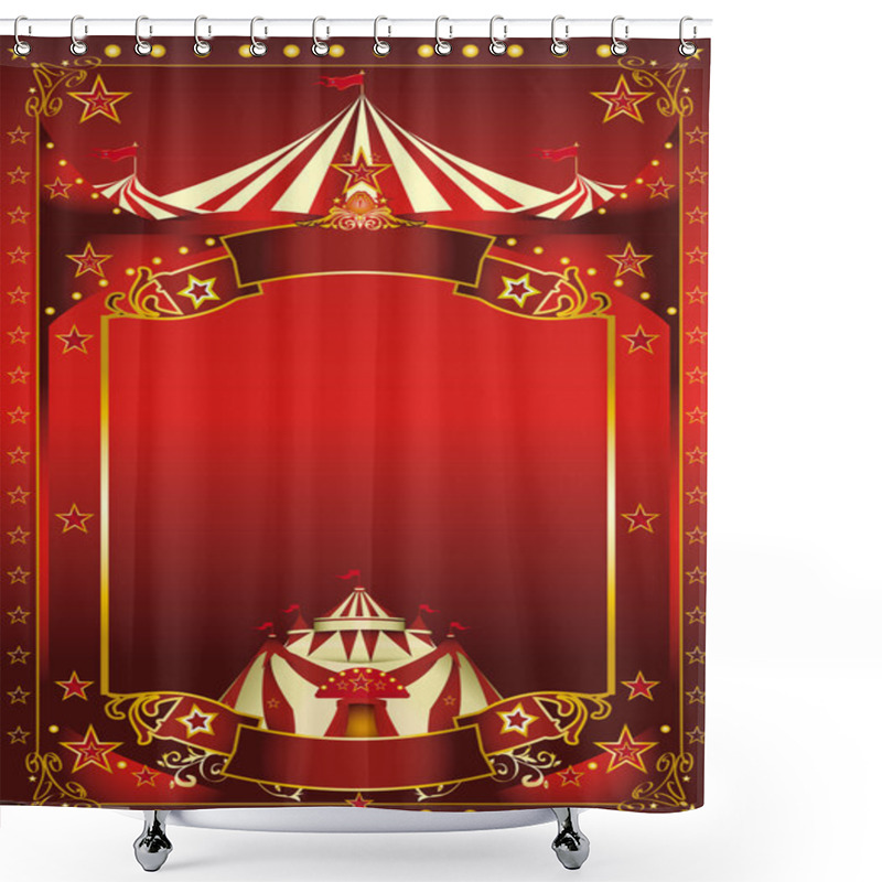 Personality  Red Magic Circus Poster Shower Curtains