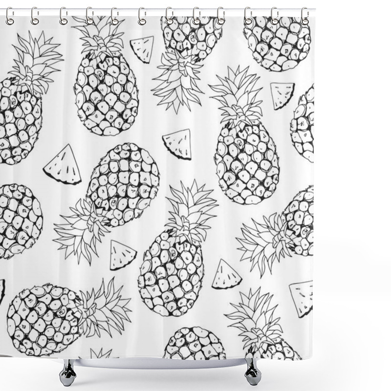 Personality  Vector Pineapple Background Shower Curtains