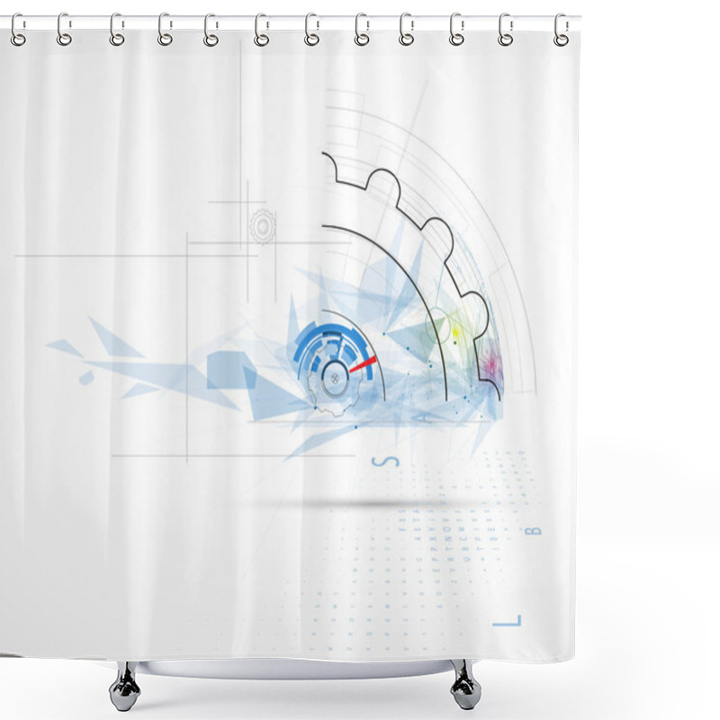 Personality  Abstract Technology Background Shower Curtains