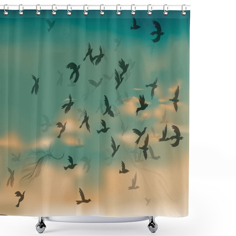 Personality  Birds Migration Shower Curtains