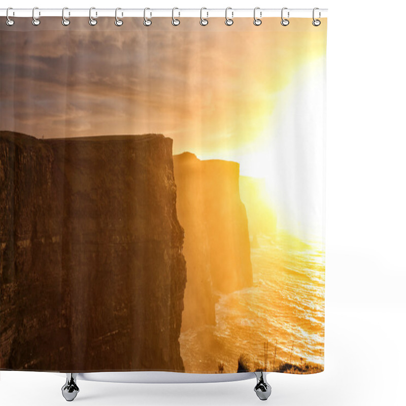 Personality  Cliffs Of Moher At Sunset In Co. Clare, Ireland Shower Curtains