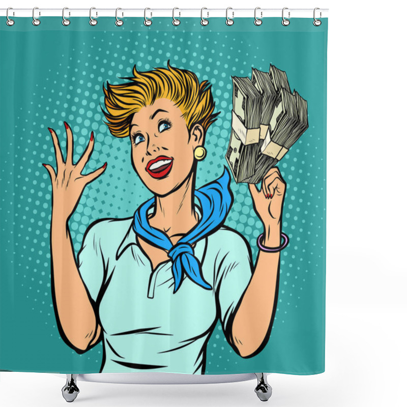 Personality  Flight Attendant Counts Dollars Shower Curtains