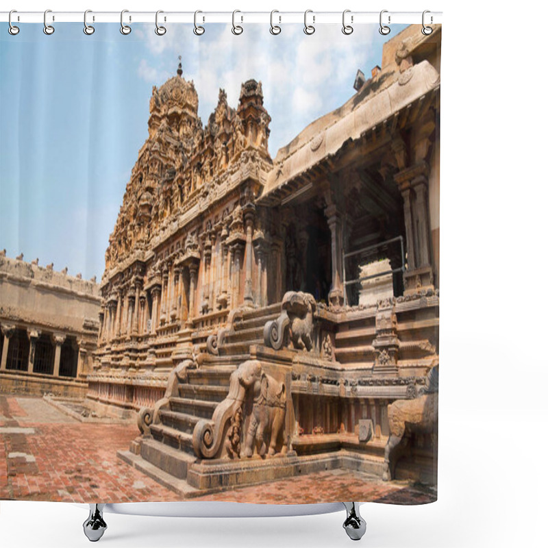 Personality  Subrahmanyam Shrine, Brihadisvara Temple Complex, Tanjore, Tamil Nadu, India. View From South West Shower Curtains