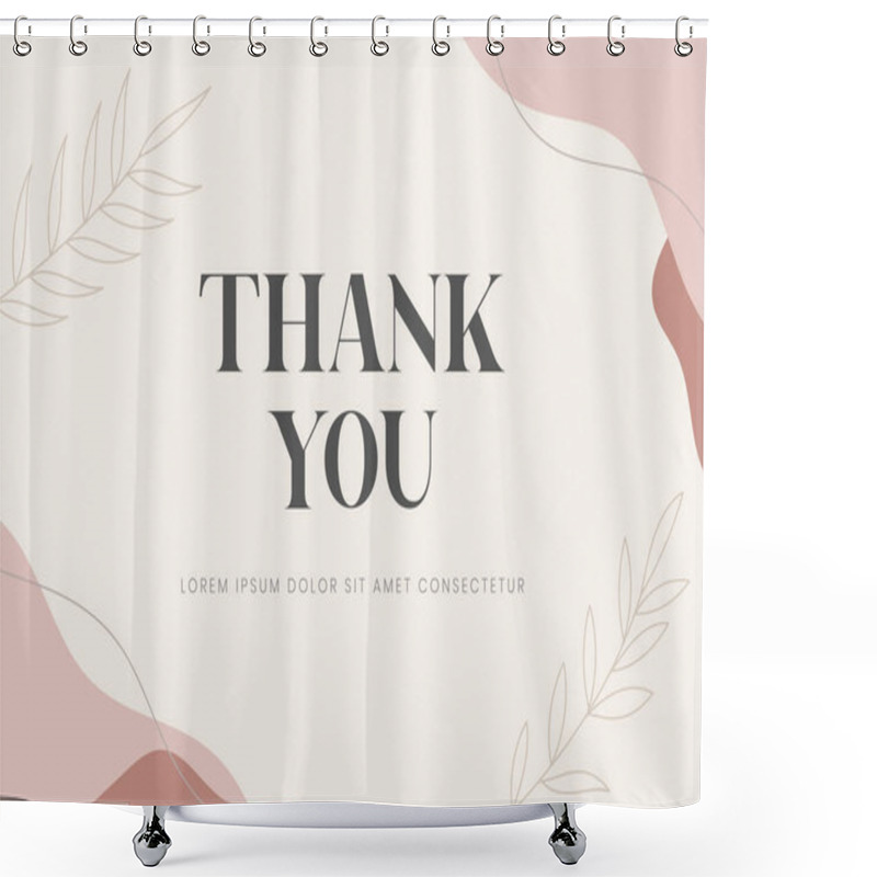 Personality  Abstract Organic Shape With Editable Text Wedding Thank You Card Template. Vector Illustration Shower Curtains