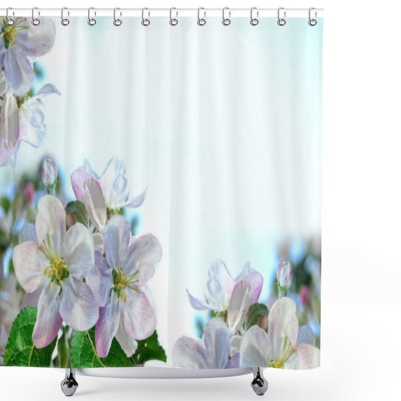 Personality  Spring Landscape. Flowering Apple Tree. Spring Flowering Garden. Shower Curtains