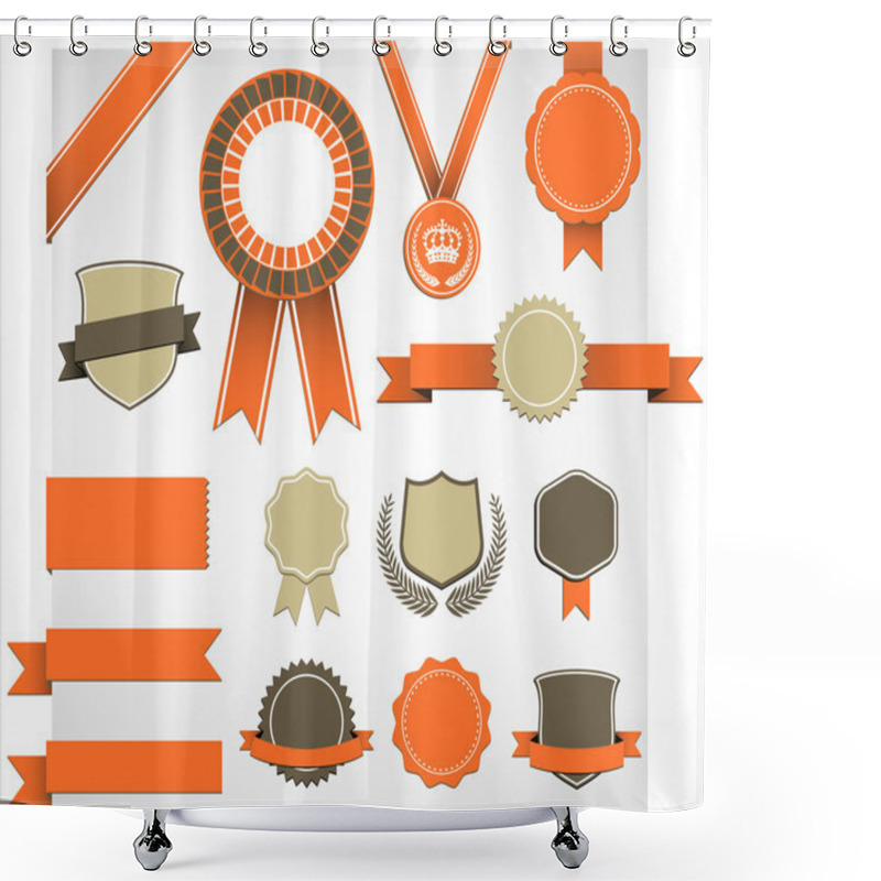 Personality  Retro Award Elements Set Shower Curtains