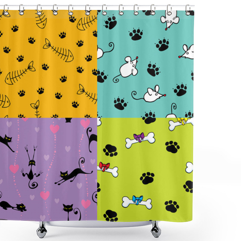 Personality  Cute Pets Patterns Shower Curtains