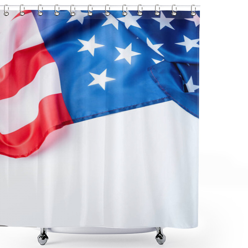 Personality  Flag Of America With Stars And Stripes Isolated On White Shower Curtains