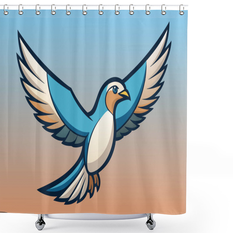 Personality  Stylized Flying Bird Illustration Highlighting Freedom And Grace Shower Curtains