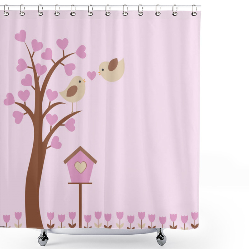 Personality  Vector Card With A Romantic Theme. Shower Curtains