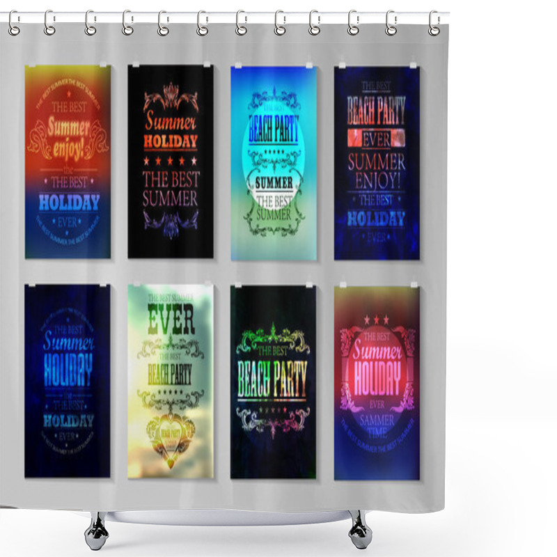 Personality  Typographical Poster, Retro Design Shower Curtains