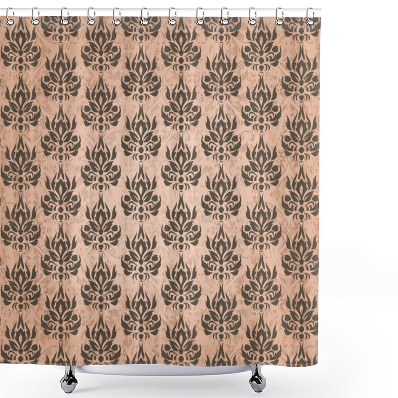 Personality  Seamless Damask Pattern Shower Curtains