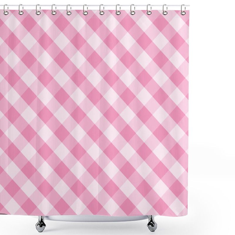 Personality  Pink Gingham Background Shower Curtains