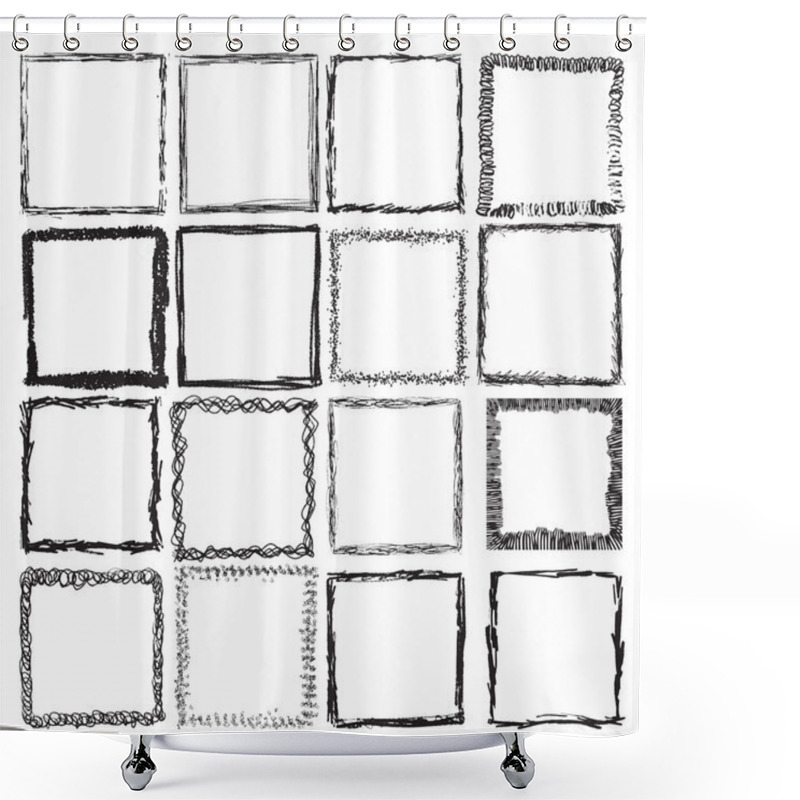 Personality  Square In Grungy Style For Your Design . Shower Curtains