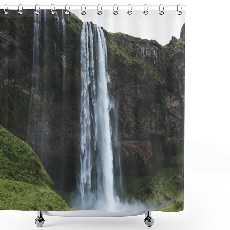 Personality  Scenic View Of Beautiful Seljalandsfoss Waterfall In Highlands In Iceland  Shower Curtains